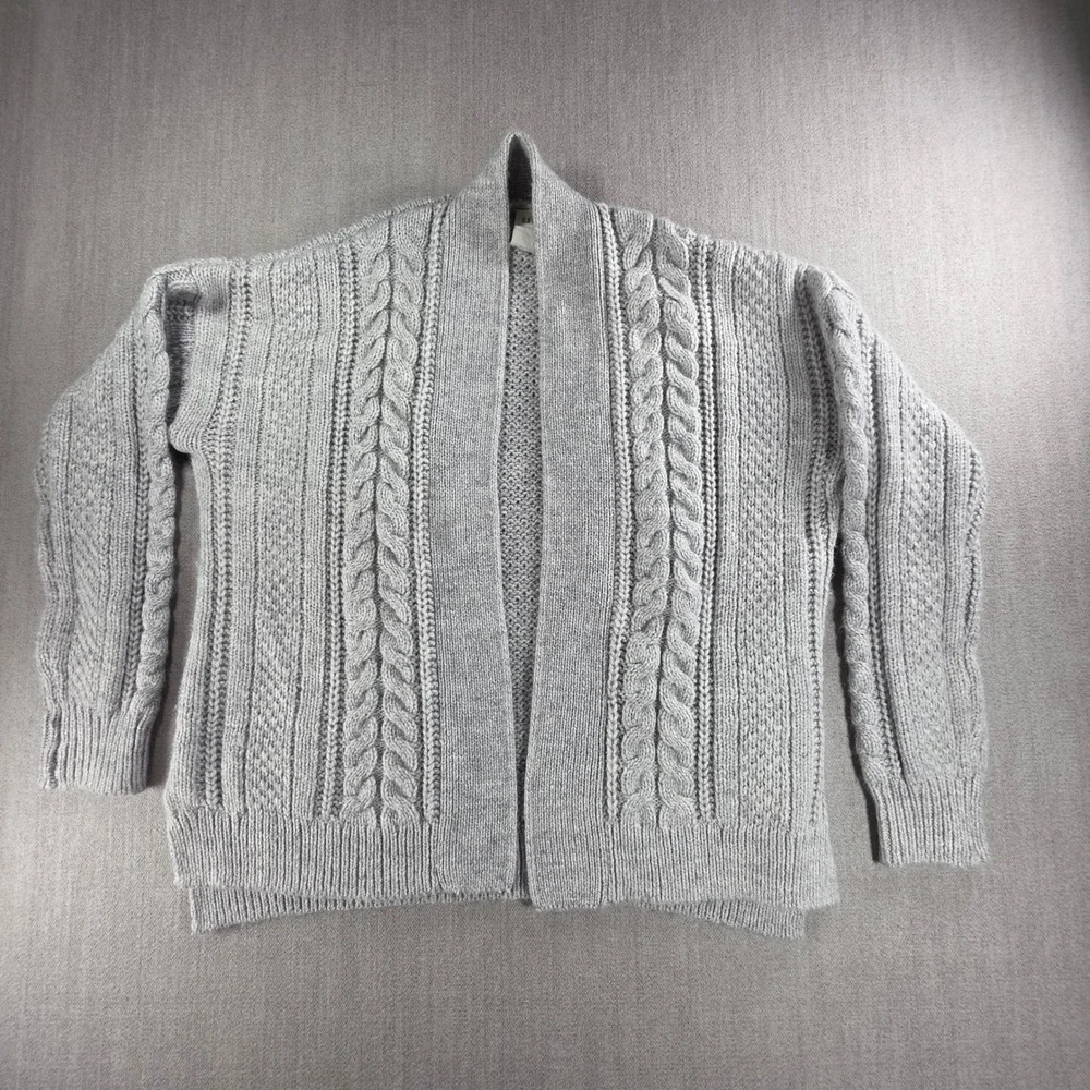 GAP Cardigan Womens XS Heather Grey Cable Knit‎ Open Front Sweater S/352721-01